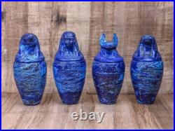 Rare Ancient Egyptian Antiquities 4 Canopic Jars with Pharaonic Inscriptions BC
