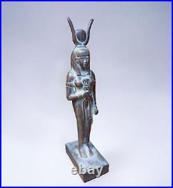 Rare Ancient Egyptian Antiquities Goddess Hathor Unique Statue Pharaonic BC