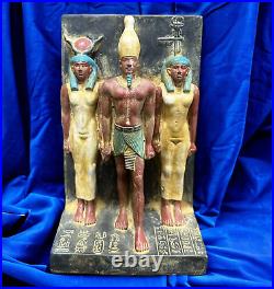 Rare Ancient Egyptian Antiquities Menkaure Hathor and His wife Pharaonic BC