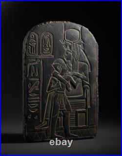 Rare Ancient Egyptian Antiquities Pharaonic Stela Goddess Isis Nursing Horus