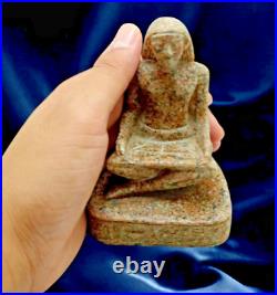 Rare Ancient Egyptian Antiquities Scribe Statue Unique Pharaonic Egyptian BC