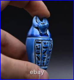 Rare Ancient Egyptian Antiquities Set Canopic 4 Jars & Pharaonic Inscriptions BC