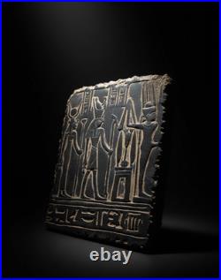 Rare Ancient Egyptian Antiquities Stone Stela Goddess Isis with God Horus