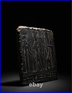 Rare Ancient Egyptian Antiquities Stone Stela Goddess Isis with God Horus