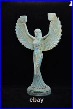 Rare Ancient Egyptian Antiquities Winged Isis Statue Goddess Of Love Egyptian BC