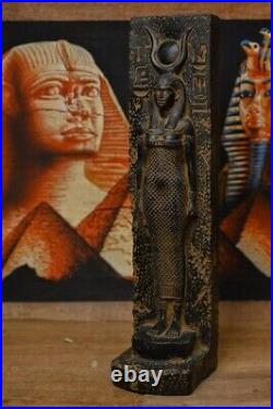 Rare Ancient Egyptian Goddess Hathor Black Sculpture Exquisite Antiquity from