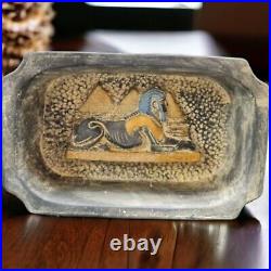 Rare Ancient Egyptian Scarab Jewelry Box Winged Isis, Sphinx, Pyramids BC