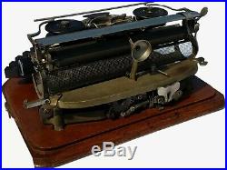 Rare Antique 1881 Curved Hammond No 1b Typewriter with Original Wooden Case #508