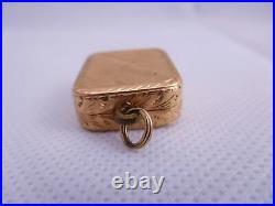 Rare Antique 18k Solid Yellow Gold Music Box Pocket Watch Fob Pendant Works