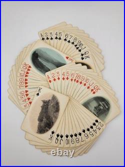 Rare Antique 1930's C & O- F. F. V. Railroad Via Washington Playing Cards-Complete