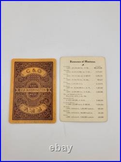 Rare Antique 1930's C & O- F. F. V. Railroad Via Washington Playing Cards-Complete