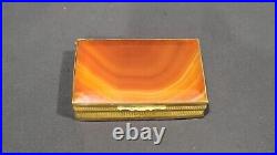 Rare Antique Agate and Brass Snuff Tobacco Box