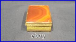 Rare Antique Agate and Brass Snuff Tobacco Box