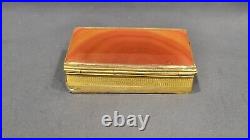 Rare Antique Agate and Brass Snuff Tobacco Box