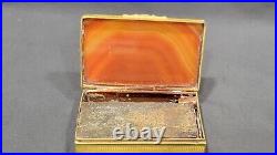 Rare Antique Agate and Brass Snuff Tobacco Box