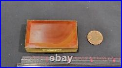 Rare Antique Agate and Brass Snuff Tobacco Box