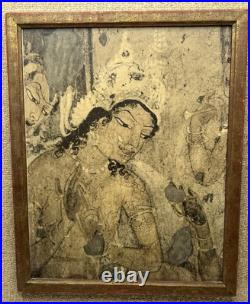 Rare Antique Ajanta Caves Maya Mother of Ajanta Buddha Handmade Frames Art 23.5