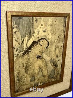 Rare Antique Ajanta Caves Maya Mother of Ajanta Buddha Handmade Frames Art 23.5