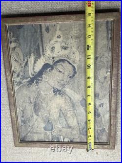 Rare Antique Ajanta Caves Maya Mother of Ajanta Buddha Handmade Frames Art 23.5