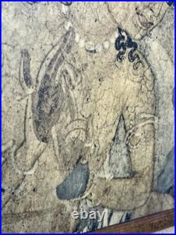 Rare Antique Ajanta Caves Maya Mother of Ajanta Buddha Handmade Frames Art 23.5