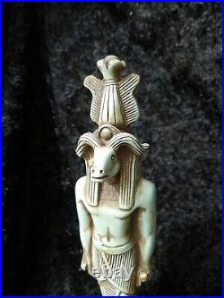 Rare Antique Ancient Egyptian Pharaonic Statue King Khanum Stone 25 cm 2413 bc