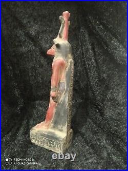 Rare Antique Ancient Egyptian Pharaonic Statue King Khanum Stone 31 cm 2413 bc