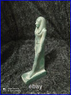 Rare Antique Ancient Egyptian Pharaonic Statue Queen Cleopatra Green Stone bc