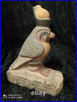 Rare Antique Ancient Egyptian Statue Pharaonic of Horus Stone 1712 bc 17 Cm