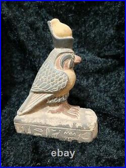 Rare Antique Ancient Egyptian Statue Pharaonic of Horus Stone 1712 bc 17 Cm