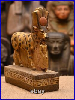 Rare Antique Ancient Egyptian Stone Statue Hathor in the Form Cow Pharaonic