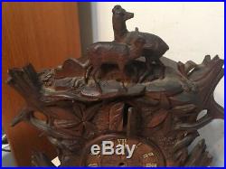 Rare Antique Beha Style Carved Black Forest Cuckoo Shelf Clock Case Only