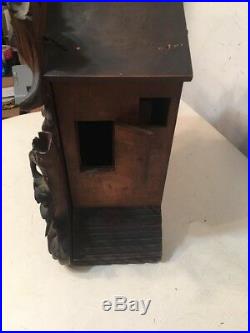 Rare Antique Beha Style Carved Black Forest Cuckoo Shelf Clock Case Only