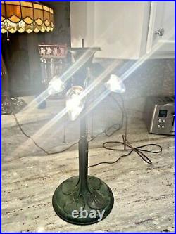 Rare Antique Bradley Hubbard Lily Pad Lamp Base. Handel Lamp Era