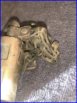Rare Antique Brass Yale & Towne Y&T Padlock Lock No Key! Brass Chain