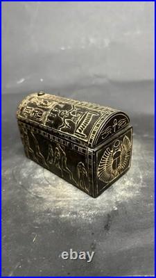 Rare Antique Egyptian Box Statue Pharaonic BC Unique Ancient Antiques
