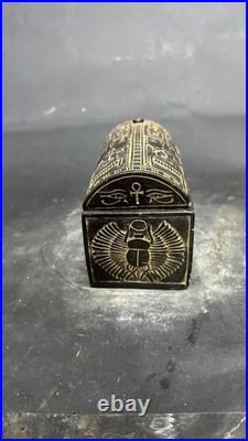 Rare Antique Egyptian Box Statue Pharaonic BC Unique Ancient Antiques