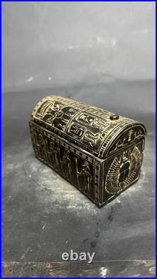 Rare Antique Egyptian Box Statue Pharaonic BC Unique Ancient Antiques