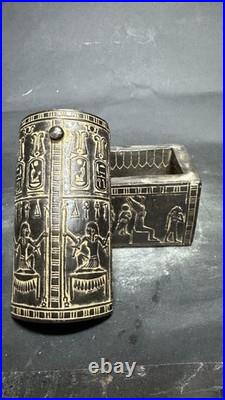 Rare Antique Egyptian Box Statue Pharaonic BC Unique Ancient Antiques