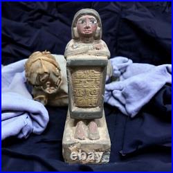 Rare Antique Egyptian Scribe Statue Pharaonic BC Unique Ancient Antiques