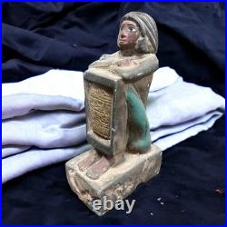 Rare Antique Egyptian Scribe Statue Pharaonic BC Unique Ancient Antiques