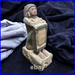 Rare Antique Egyptian Scribe Statue Pharaonic BC Unique Ancient Antiques