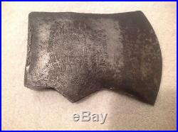Rare Antique Embossed William Mann The Red Warrior Axe Head Americanax