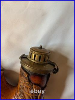 Rare Antique German Carved Wood Meerschaum Pipe 1840 Horse Design