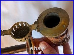 Rare Antique German Carved Wood Meerschaum Pipe 1840 Horse Design