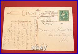Rare Antique Gibson Halloween Postcard Witch JOL Sepia Poem Posted 1912