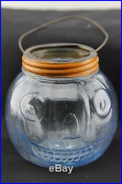 Rare Antique Halloween Glass Jack O Lantern Jol Candy Container Bail Handel