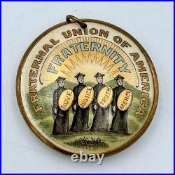 Rare Antique Medal FRATERNAL UNION Of AMERICA 2 Sided