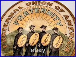 Rare Antique Medal FRATERNAL UNION Of AMERICA 2 Sided