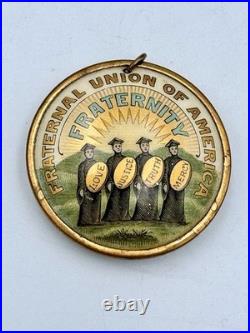 Rare Antique Medal FRATERNAL UNION Of AMERICA 2 Sided