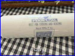 Rare Antique Milk Glass Advertising Rolling Pin Pekin Coal Nebraska Fuel Co 18